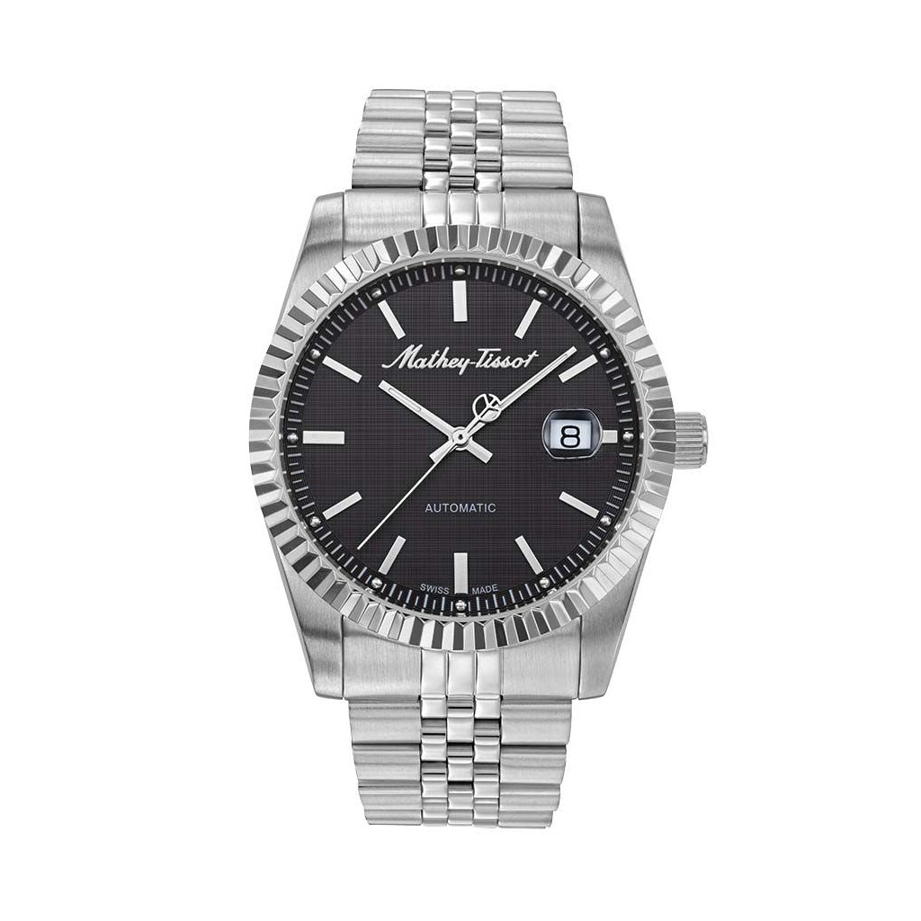 Mathey-Tissot Mathy III 自動巻き ステンレススチール 黒文字盤 H1810ATAN メンズ腕時計