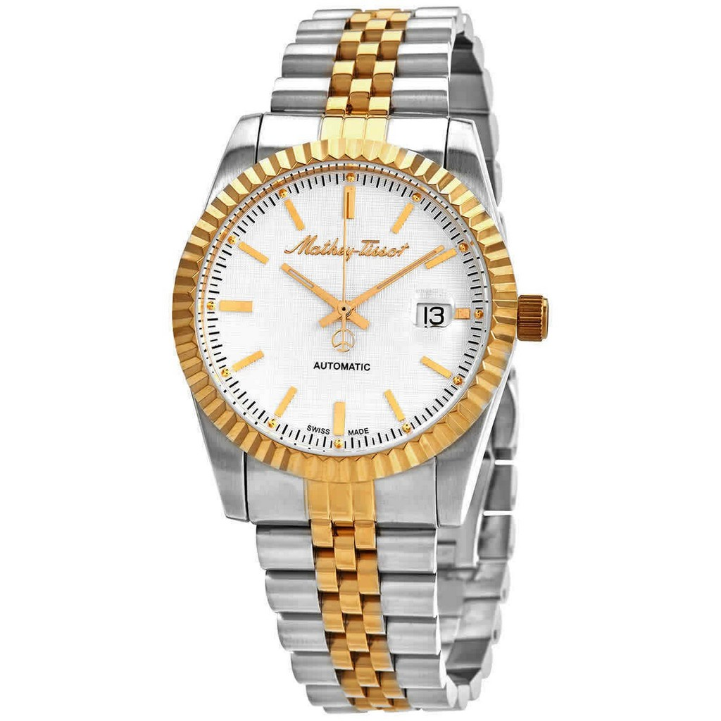 Mathey-Tissot Mathy III 自動巻き Two Tone ステンレススチール 白文字盤 H1810ATBI メンズ腕時計