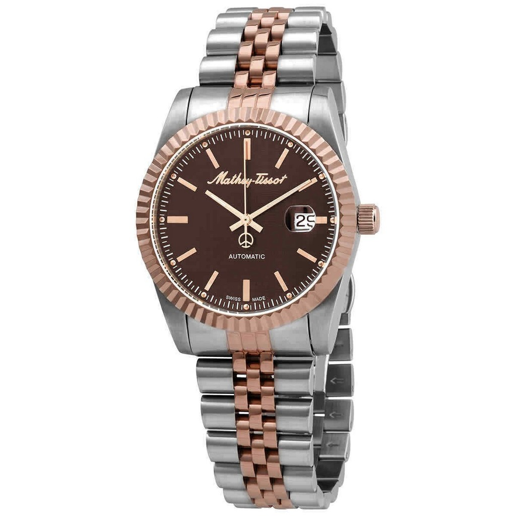 Mathey-Tissot Mathy III 自動巻き Two Tone ステンレススチール Brown Dial H1810ATRN メンズ腕時計