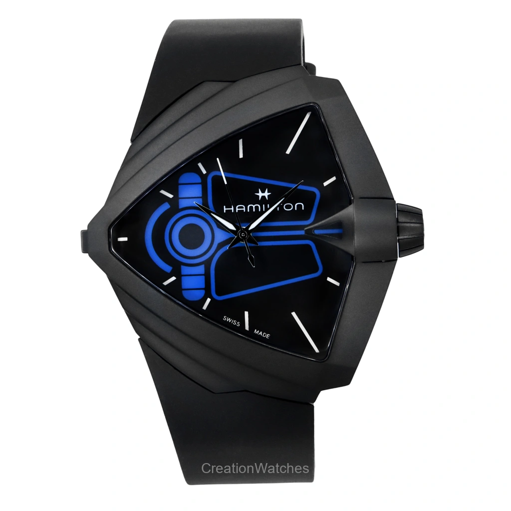 Hamilton Ventura XXL Bright Dune 限定品 Rubber Strap 黒文字盤 クォーツ H24614330 メンズ腕時計