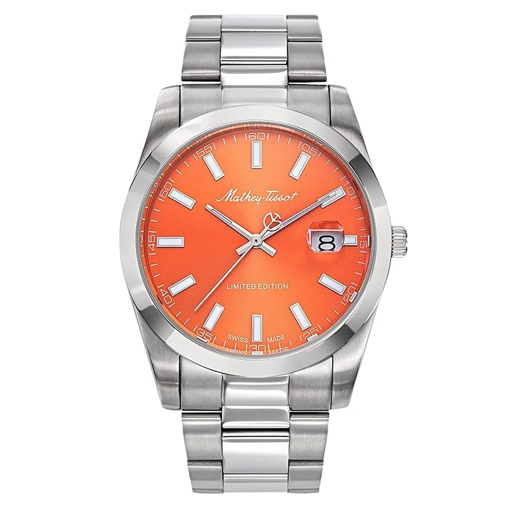 Mathey-Tissot Mathy Sunray 限定品 ステンレススチール Orange Dial クォーツ H451OR メンズ腕時計