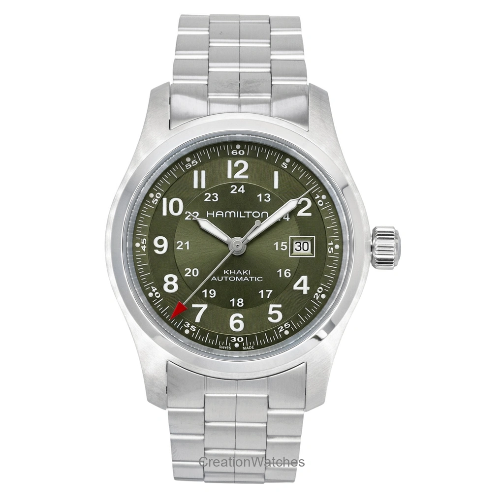 Hamilton Khaki Field ステンレススチール 緑文字盤 自動巻き H70605160 100m防水 メンズ腕時計