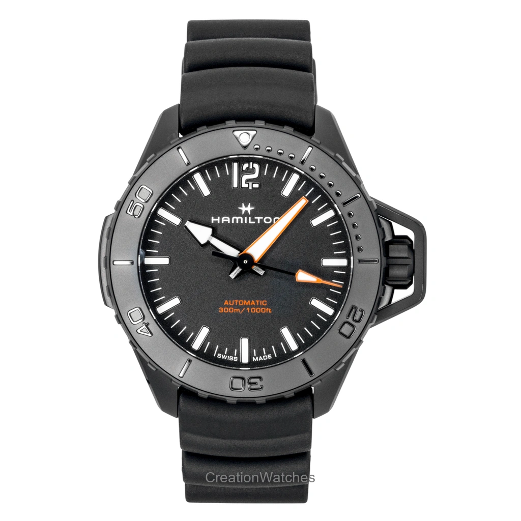 Hamilton Khaki Frogman Rubber Strap 黒文字盤 自動巻き ダイバーズ H77855330 300m防水 メンズ腕時計
