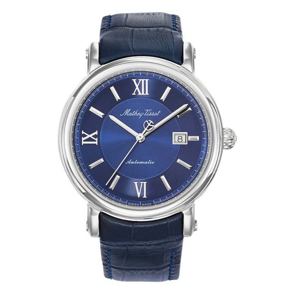 Mathey-Tissot Renaissance Genuine レザーベルト 青文字盤 自動巻き H9030ABU メンズ腕時計
