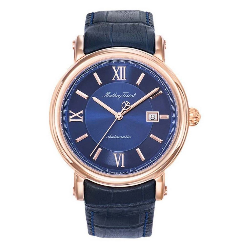 Mathey-Tissot Renaissance Genuine レザーベルト 青文字盤 自動巻き H9030PBU メンズ腕時計