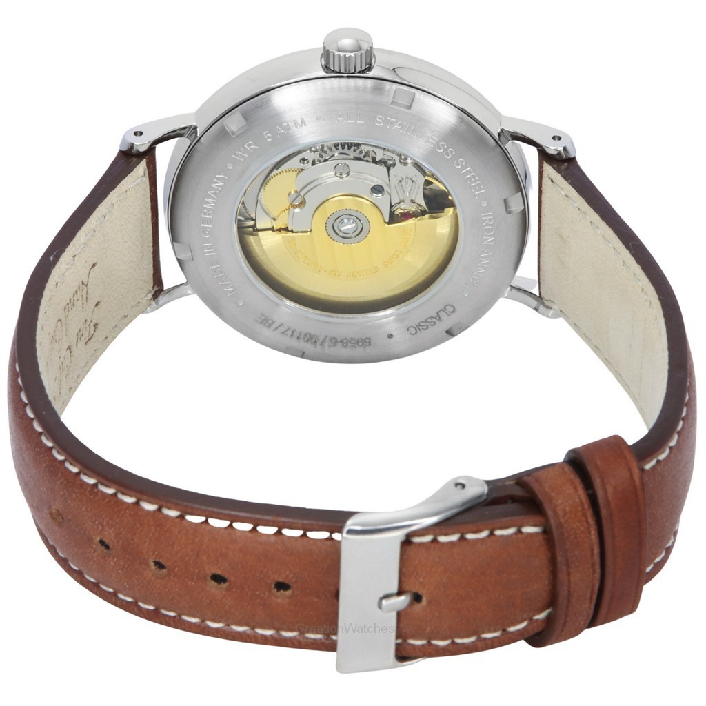 Iron Annie Classic Brown Leather Strap Beige Dial Automatic 59585 Men's Watch