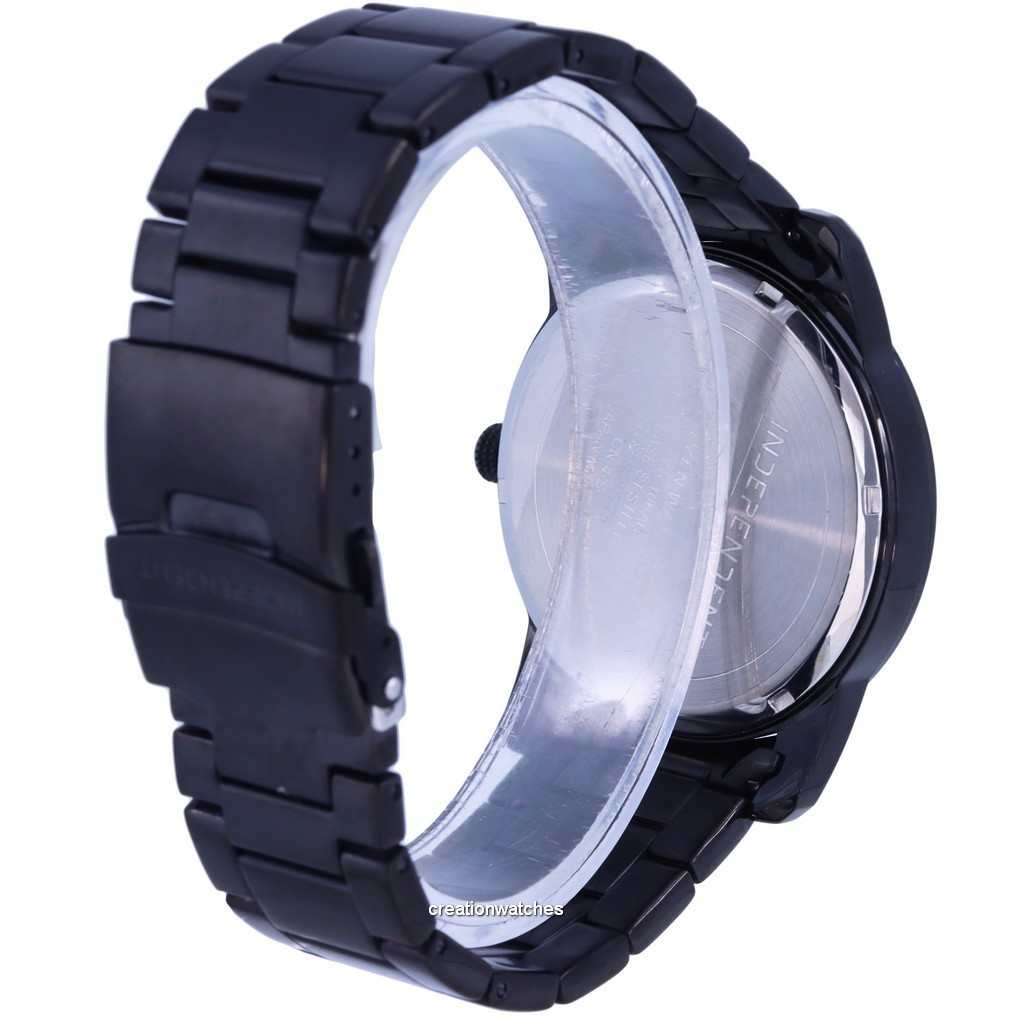 Independent Stainless Steel Black Dial Quartz IB5-446-53 100M Men's Watch