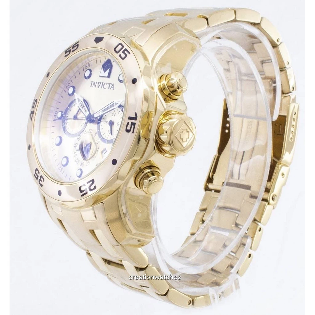 Relógio Invicta pro Diver Chronograph Dial ouro INV0074/0074 masculino