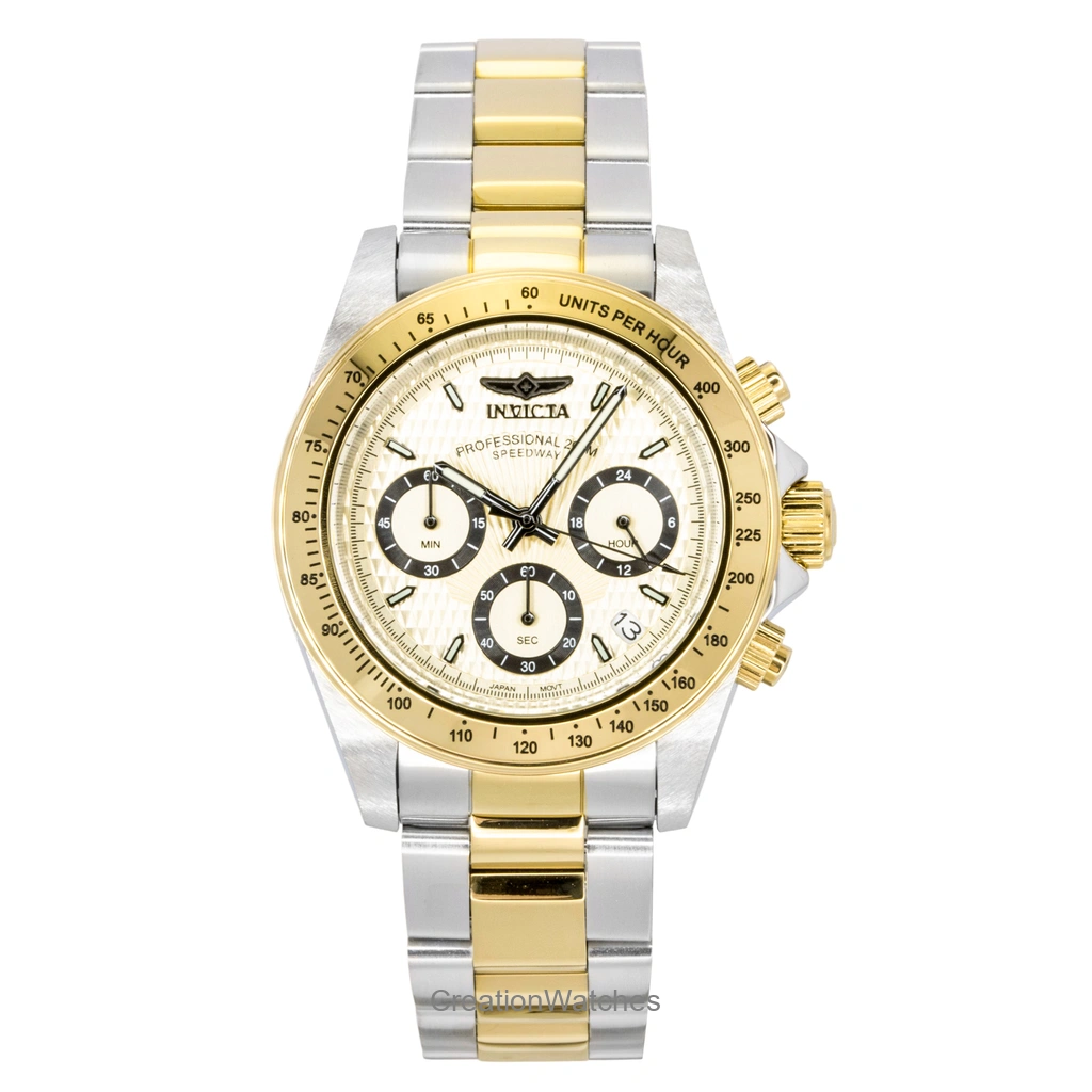 Invicta Speedway Two Tone ステンレススチール Gold Tone Dial クォーツ ダイバーズ 14930 200m防水 メンズ腕時計