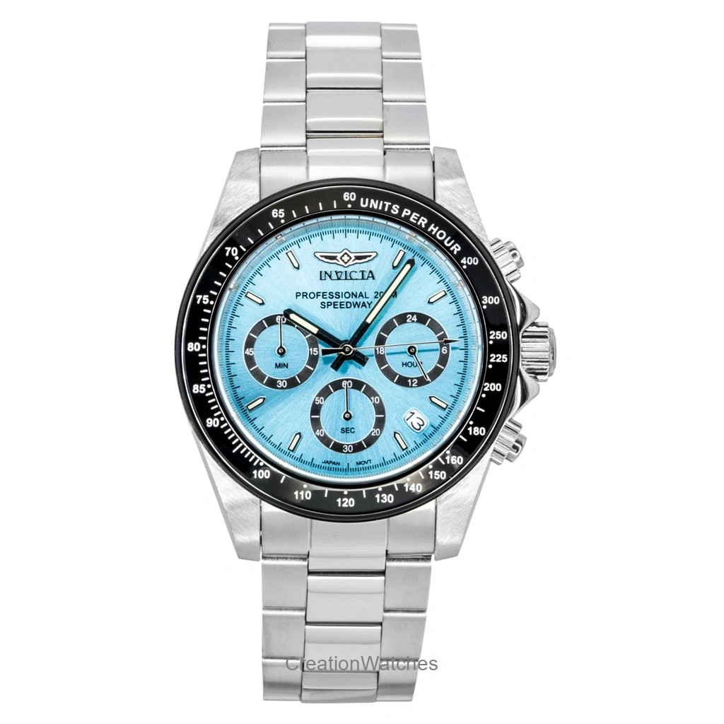 Invicta Speedway クロノグラフ ステンレススチール Turquoise Dial クォーツ ダイバーズ 15589 200m防水 メンズ腕時計