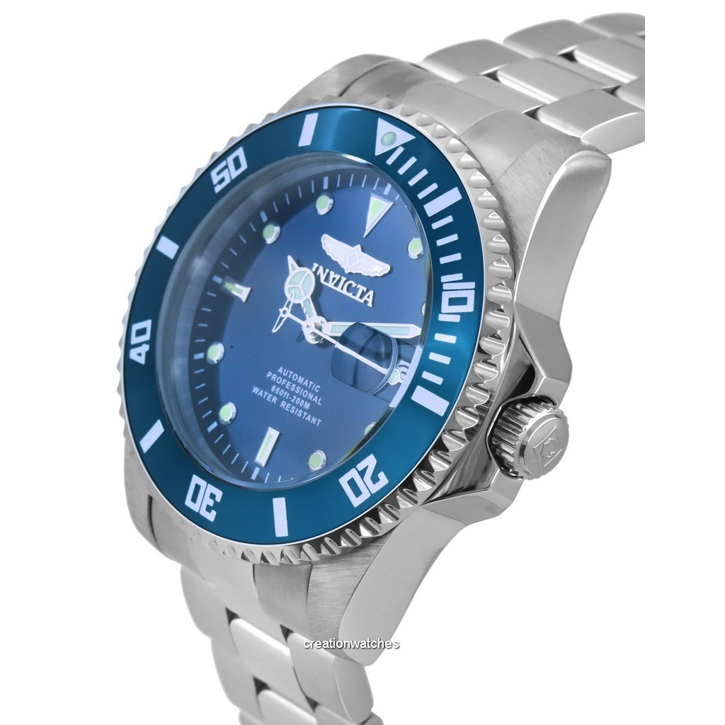 Relógio Masculino Invicta Pro Diver Aço Inoxidável Mostrador Azul Automático Mergulhador 36972 200M