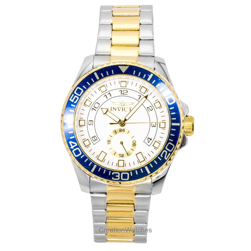 Invicta プロダイバー Two Tone ステンレススチール 白文字盤 クォーツ 47127 メンズ腕時計