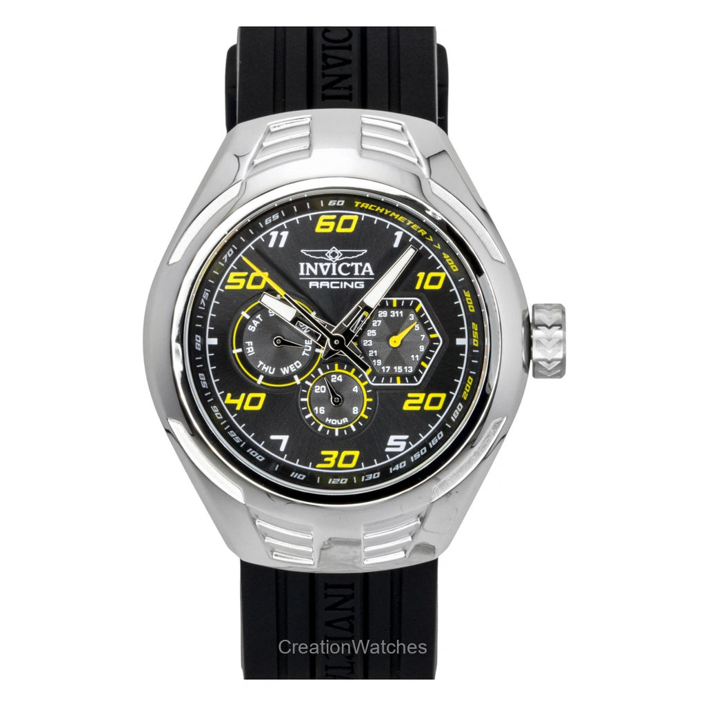 Invicta Racing Silicone Strap 黒文字盤 クォーツ 47724 メンズ腕時計