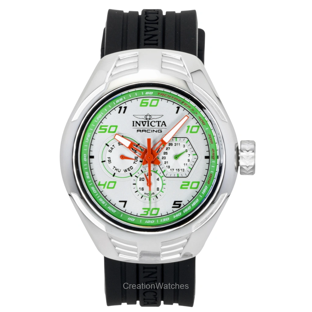 Invicta Racing Silicone Strap Silver Dial クォーツ 47726 メンズ腕時計