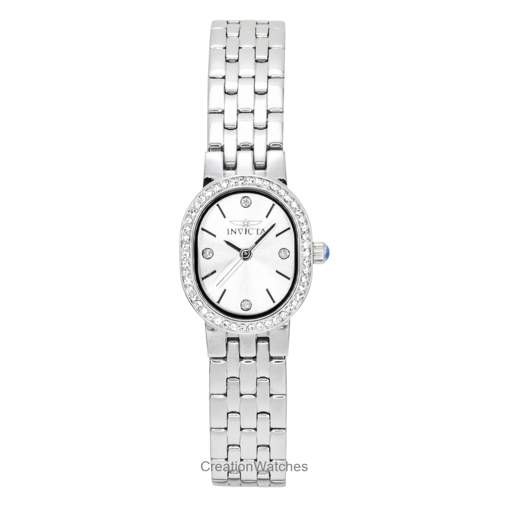 Invicta Angel Crystal Accents ステンレススチール Silver Dial クォーツ 48134 レディース腕時計