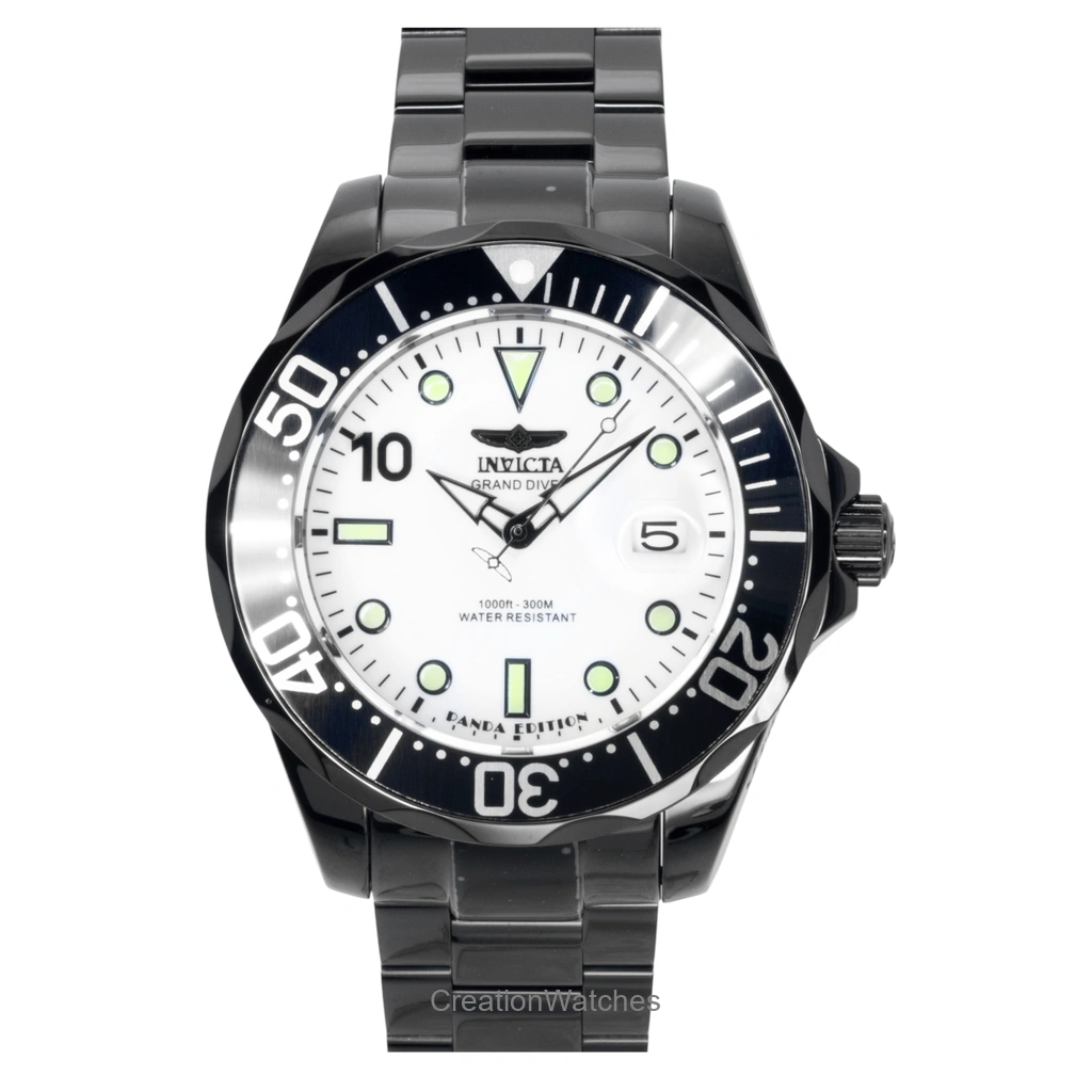Invicta プロダイバー PANDA ステンレススチール Silver Dial 自動巻き 48707 300m防水 メンズ腕時計