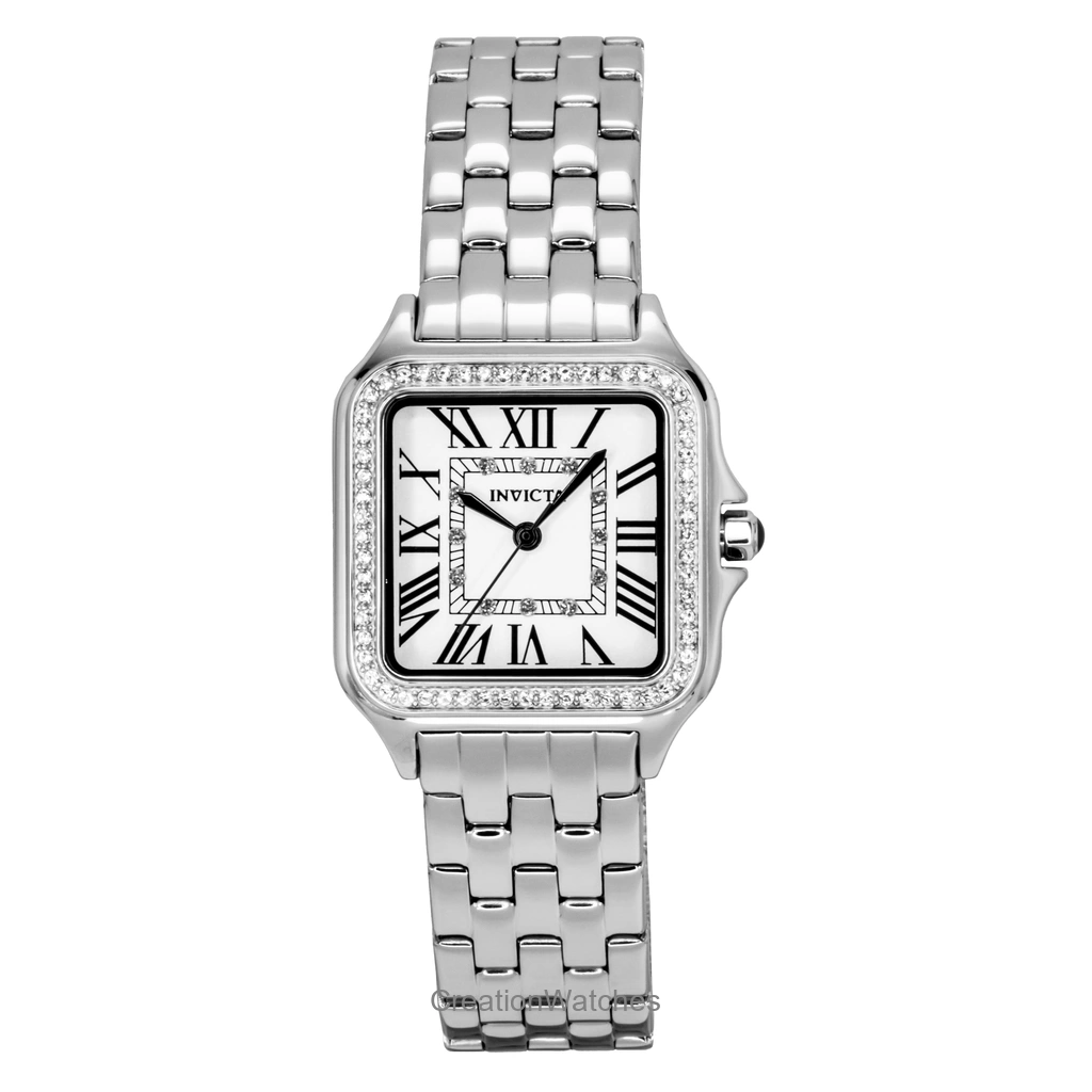 Invicta Angel ステンレススチール Crystal Silver Dial クォーツ 48994 レディース腕時計