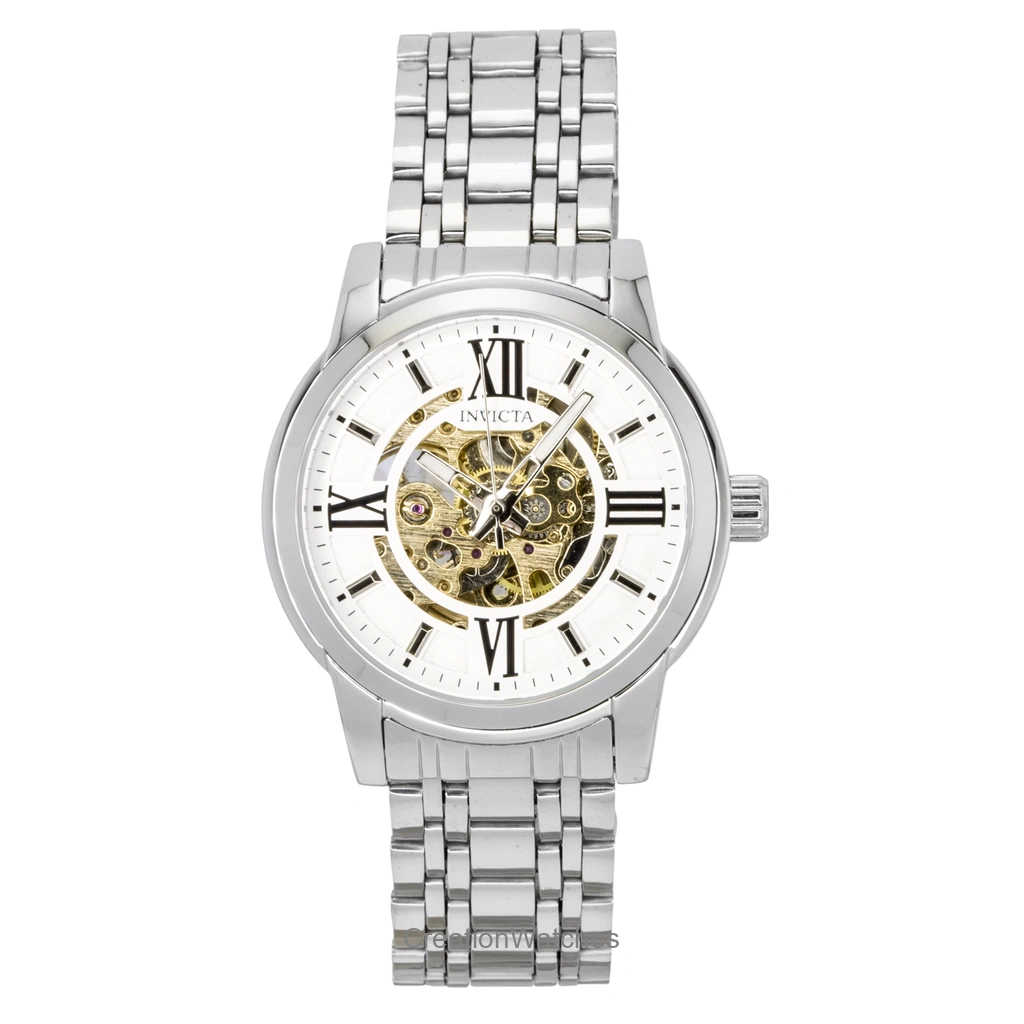 Invicta Objet D Art ステンレススチール Silver Skeleton Dial 自動巻き 69133 メンズ腕時計