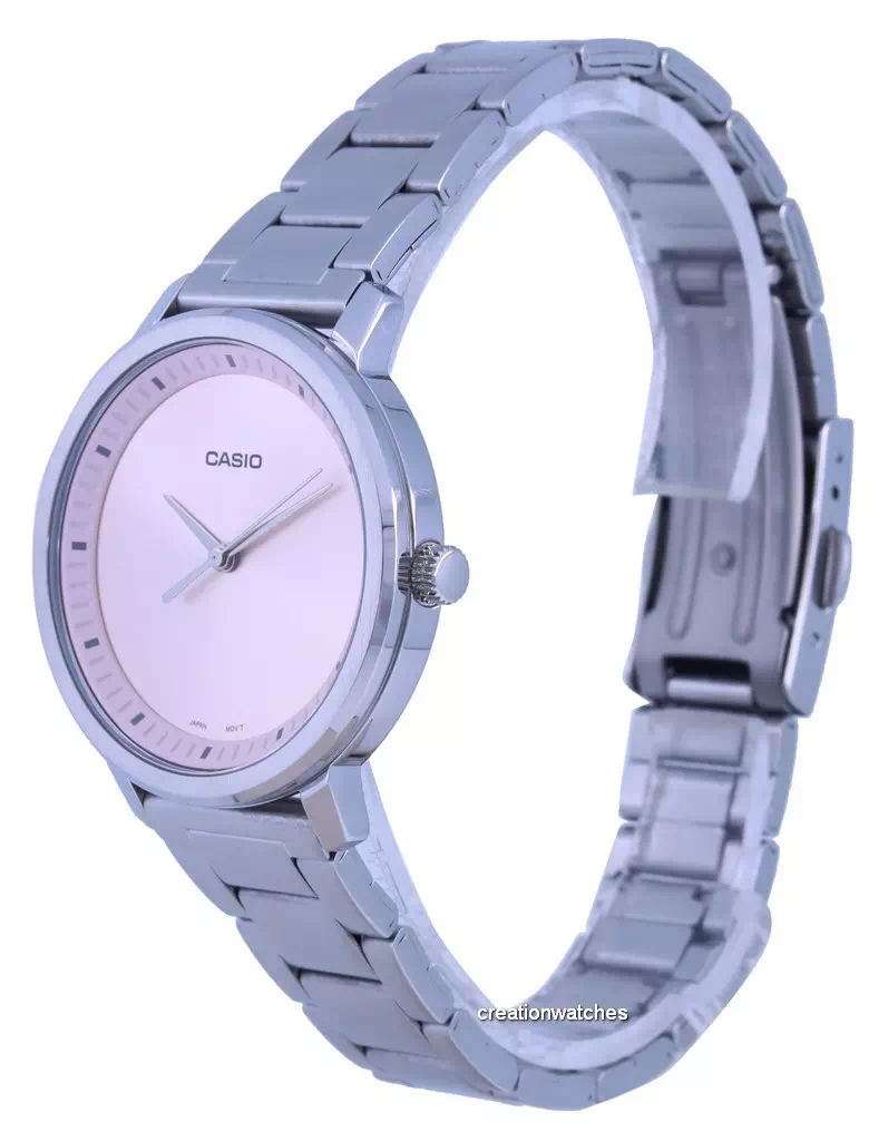 Casio Analog Pink Dial Stainless Steel LTP-B115D-4E LTPB115D-4 Women's Watch