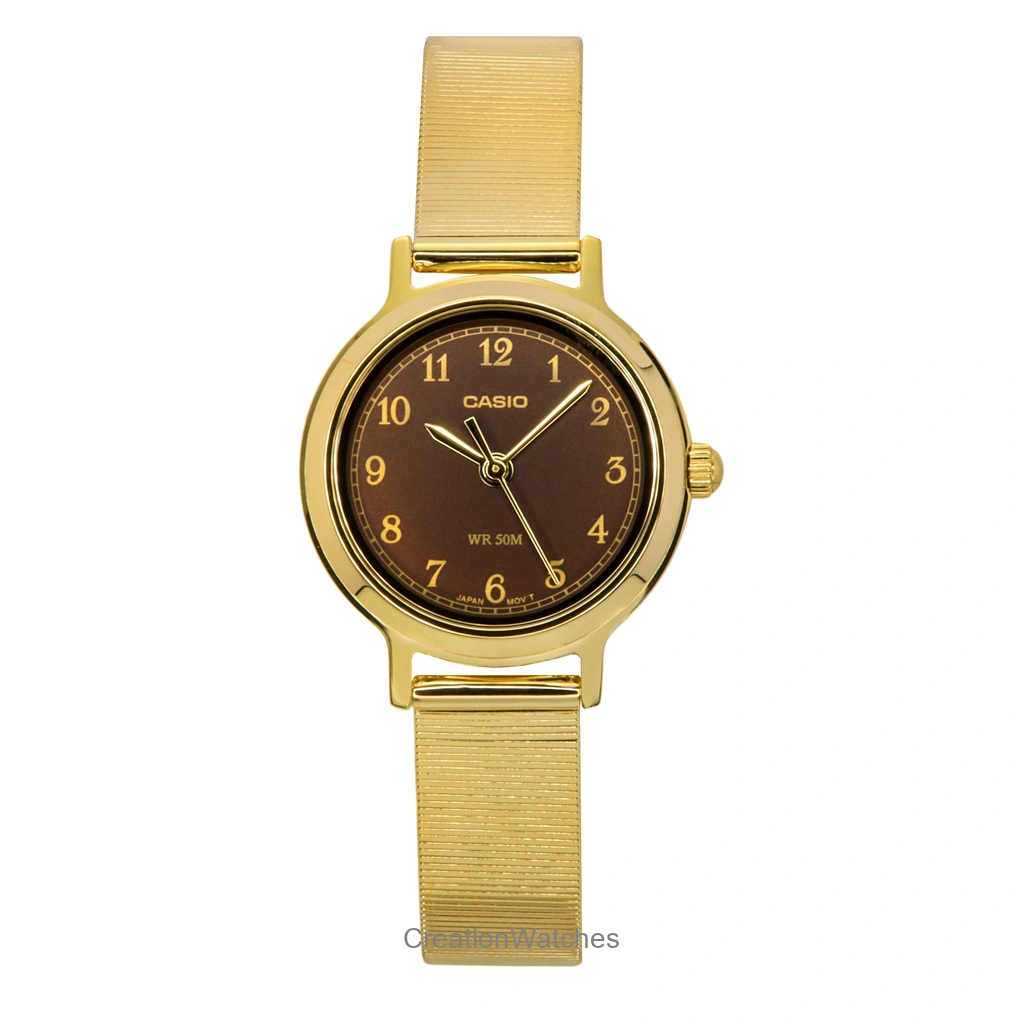 Casio Standard アナログ Gold Tone ステンレススチール Brown Dial クォーツ LTP-B170G-5BV レディース腕時計