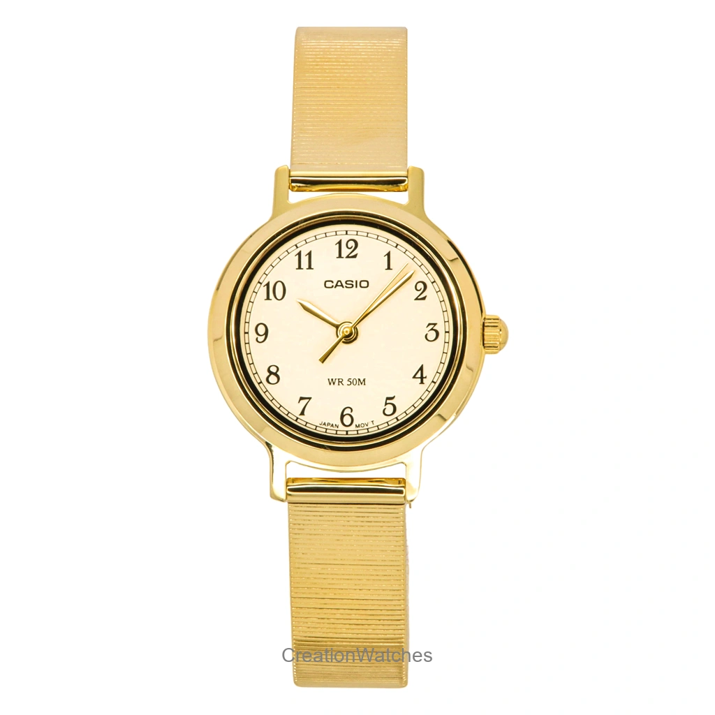 Casio Standard アナログ Gold Tone ステンレススチール Cream Dial クォーツ LTP-B170G-9BV レディース腕時計