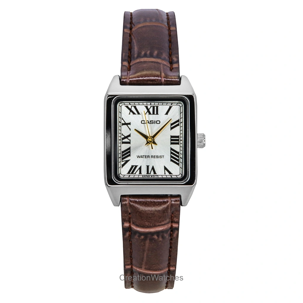 Casio Standard アナログ レザーベルト Silver Dial クォーツ LTP-V007L-9B レディース腕時計