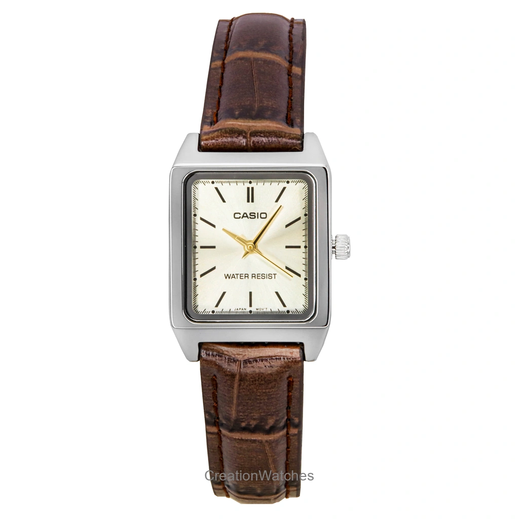 Casio Standard アナログ レザーベルト Ivory Dial クォーツ LTP-V007L-9E レディース腕時計