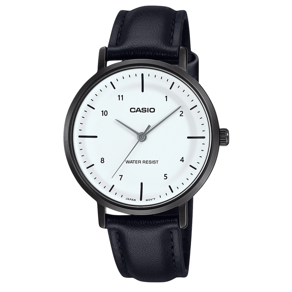 Casio Standard アナログ レザーベルト 白文字盤 クォーツ LTP-VT03BL-7B レディース腕時計