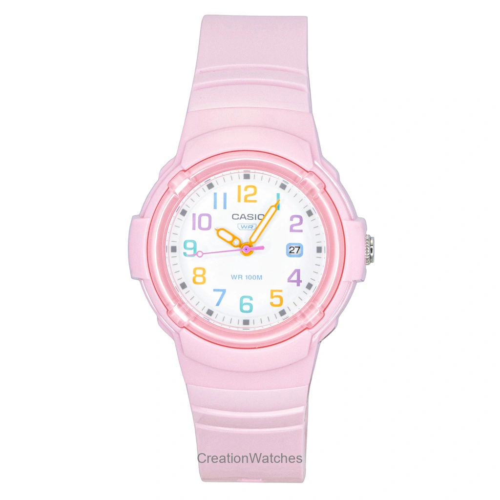 Casio アナログ バイオベース 樹脂ベルト 白文字盤 クォーツ LX-800H-4AV 100m防水 レディース腕時計