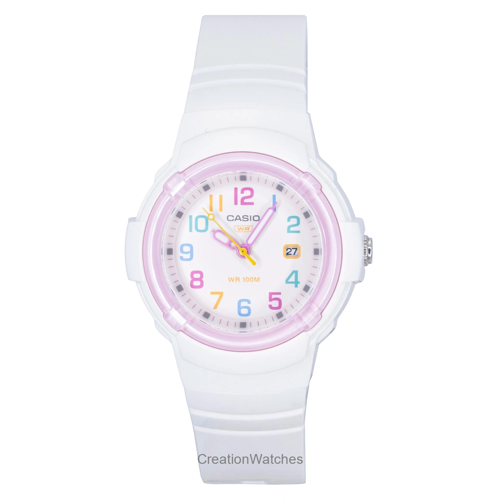 Casio アナログ バイオベース 樹脂ベルト 白文字盤 クォーツ LX-800H-7A1V 100m防水 レディース腕時計