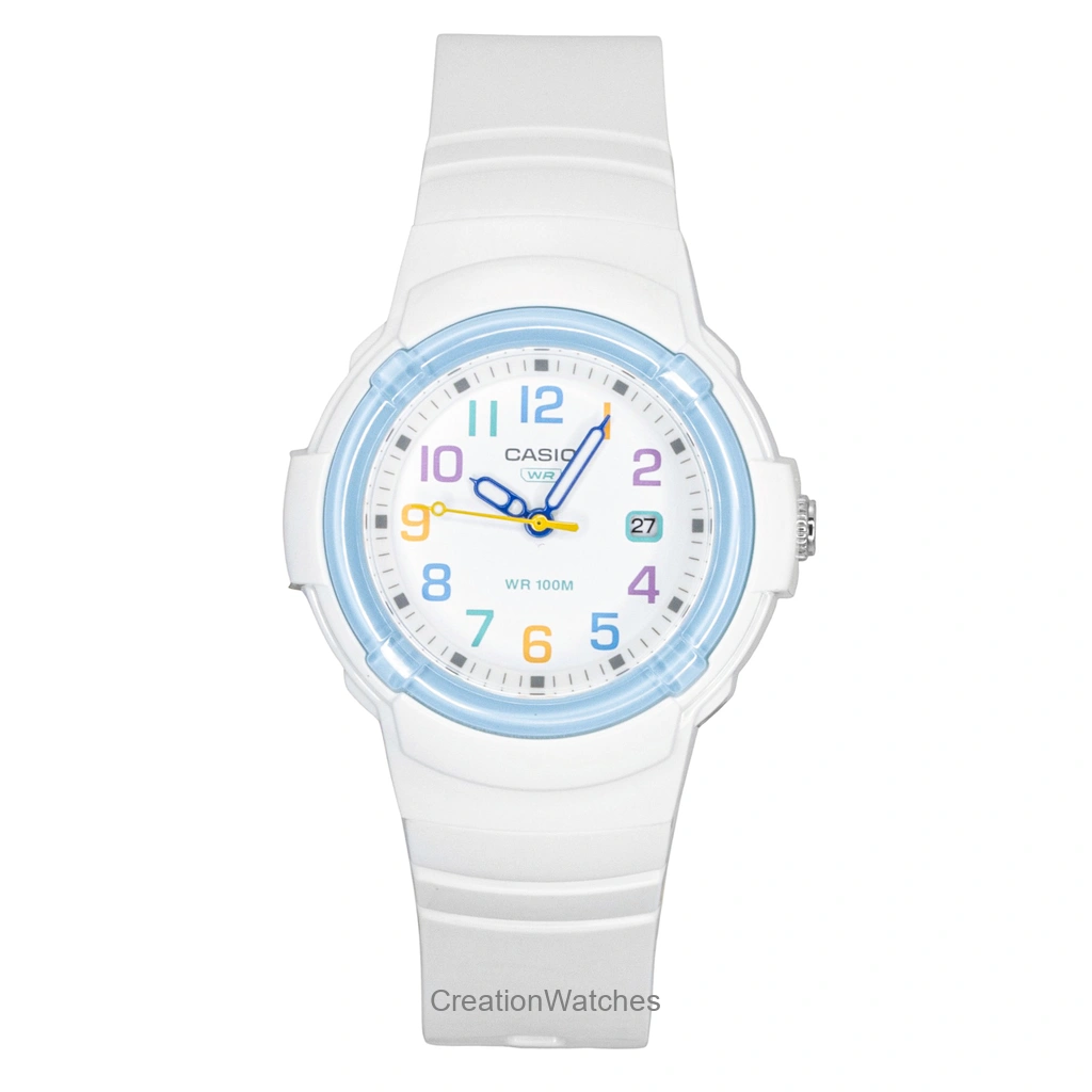 Casio アナログ バイオベース 樹脂ベルト 白文字盤 クォーツ LX-800H-7A2V 100m防水 レディース腕時計