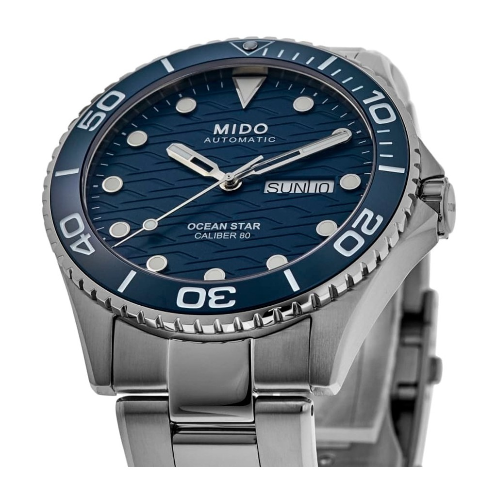 ミドー オーシャン スター 200C ステンレススチール ブルー ダイヤル 自動ダイバーズ M042.430.11.041.00 200M メンズ腕時計