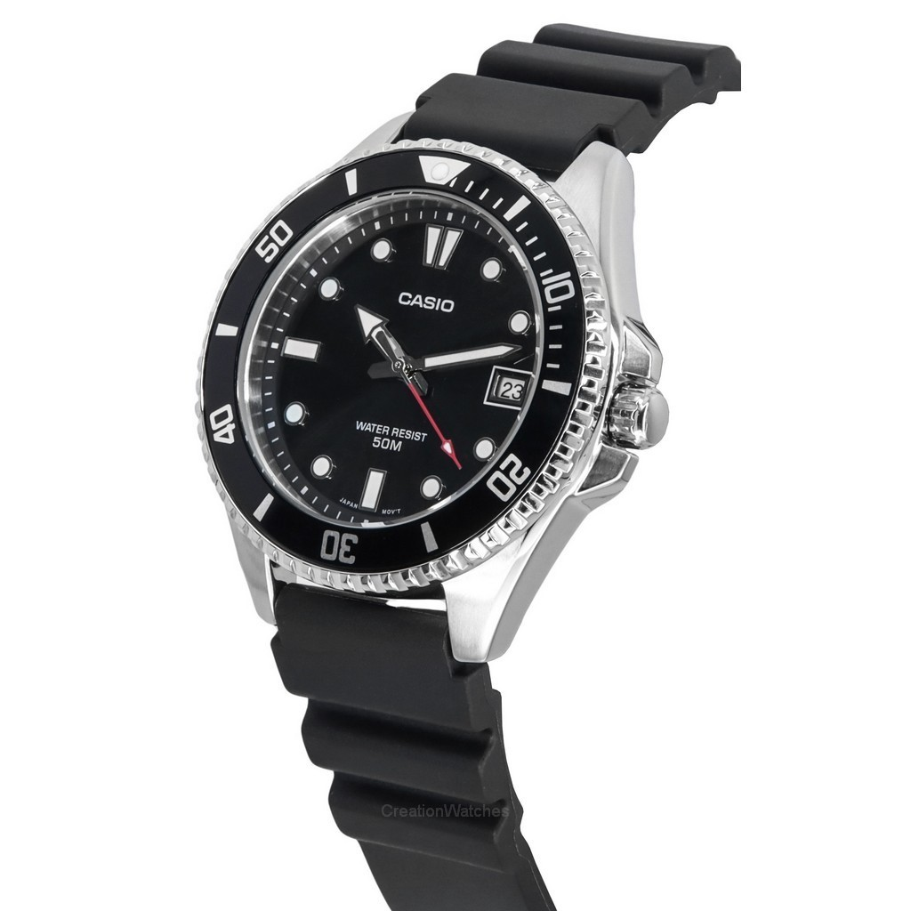 Casio Analog Quartz MDV-10-1A1 Resin Dial Watch Standard Men\'s Black Strap
