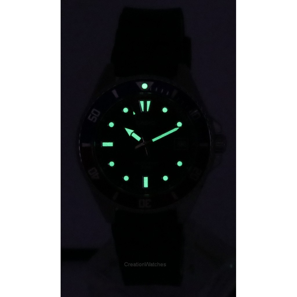 Casio Standard Analog Resin Dial Quartz Watch Men\'s MDV-10-1A2 Strap Black