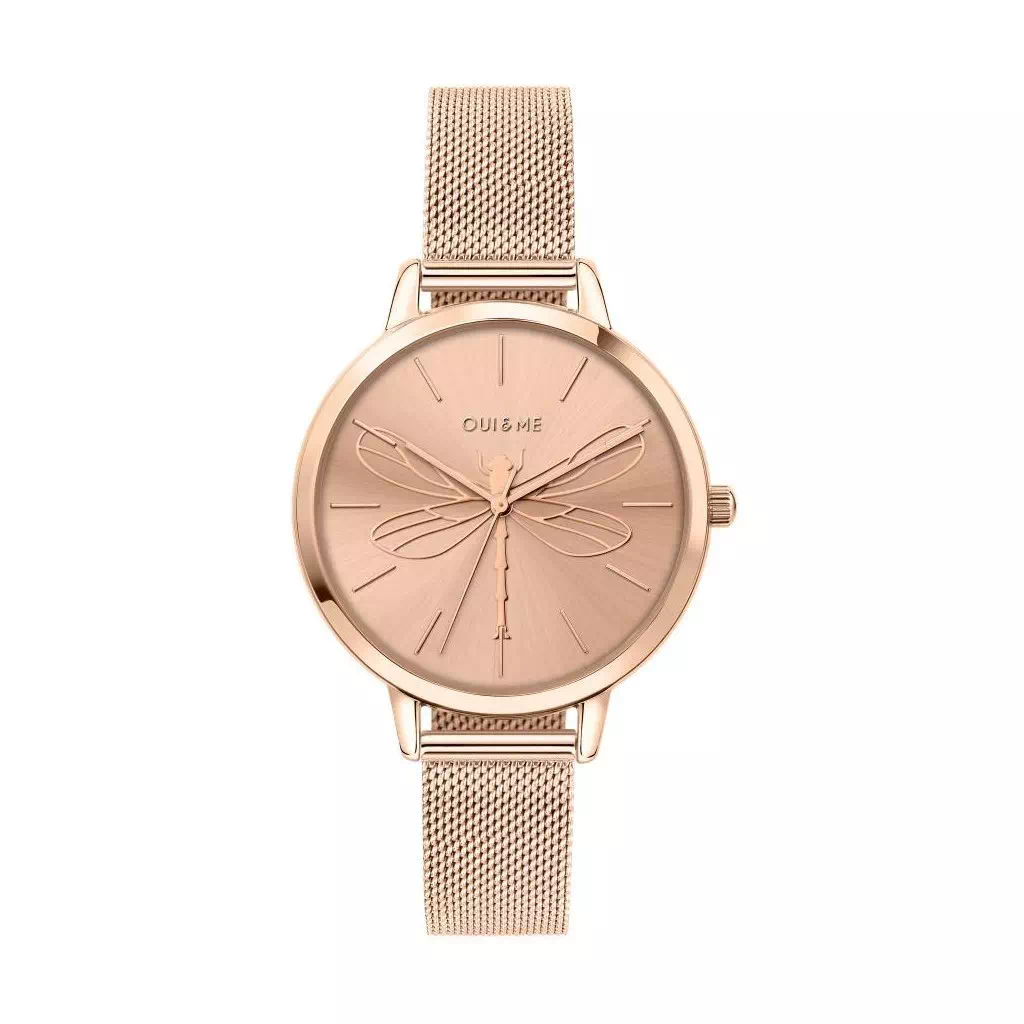 Relógio feminino Oui & Me Grande Amourette rosa tom ouro quartzo ME010035