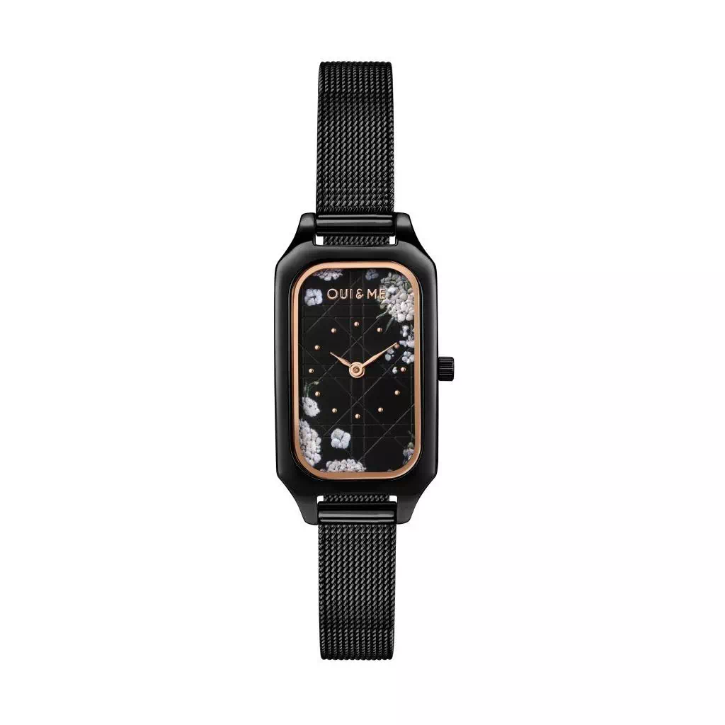 Relógio feminino Oui & Me Finette cinza escuro mostrador de aço inoxidável quartzo ME010119