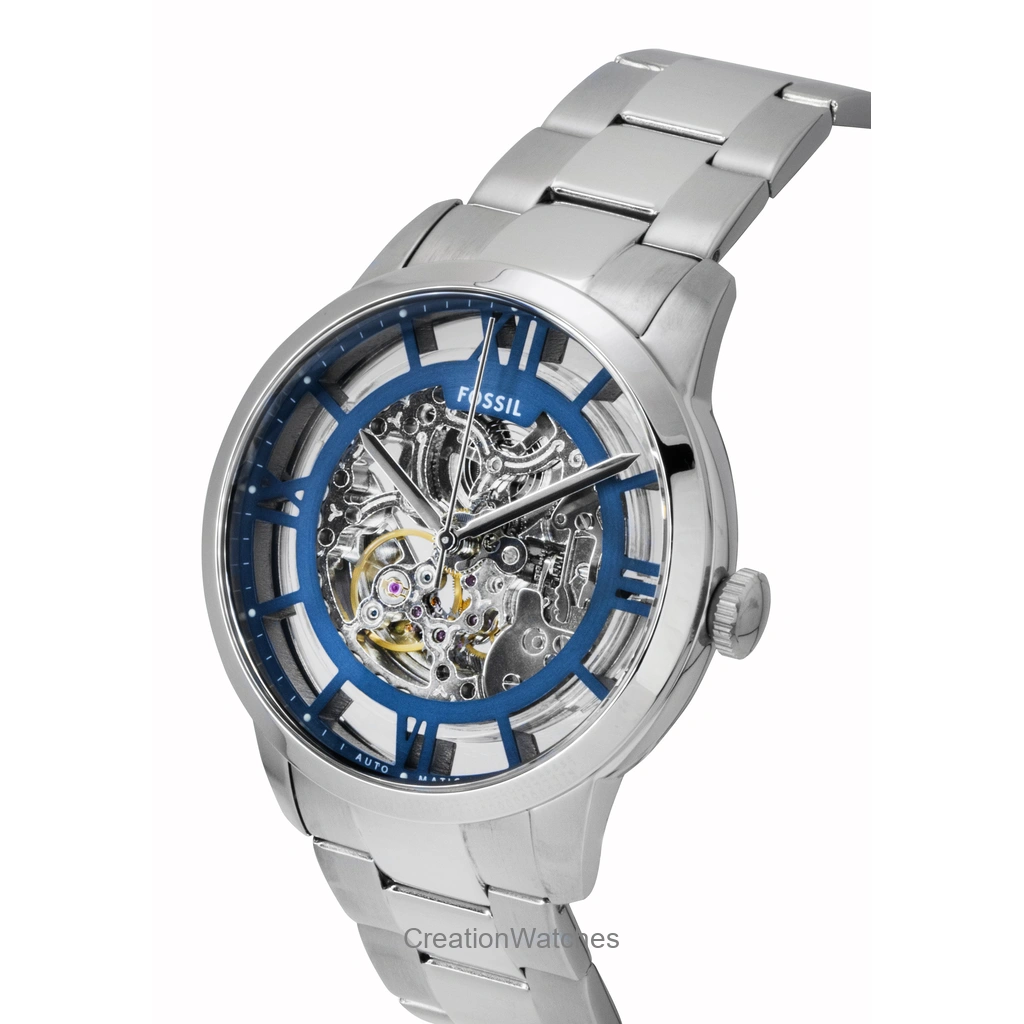 Fossil Townsman Stainless Steel Blue Skeleton Dial Automatic  display picture 2