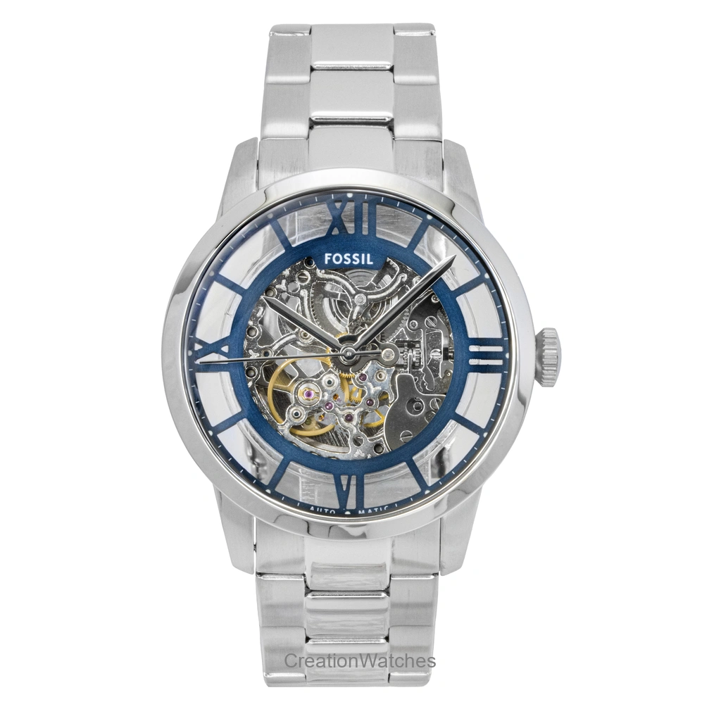 Fossil Townsman ステンレススチール Blue Skeleton Dial 自動巻き ME3260 メンズ腕時計