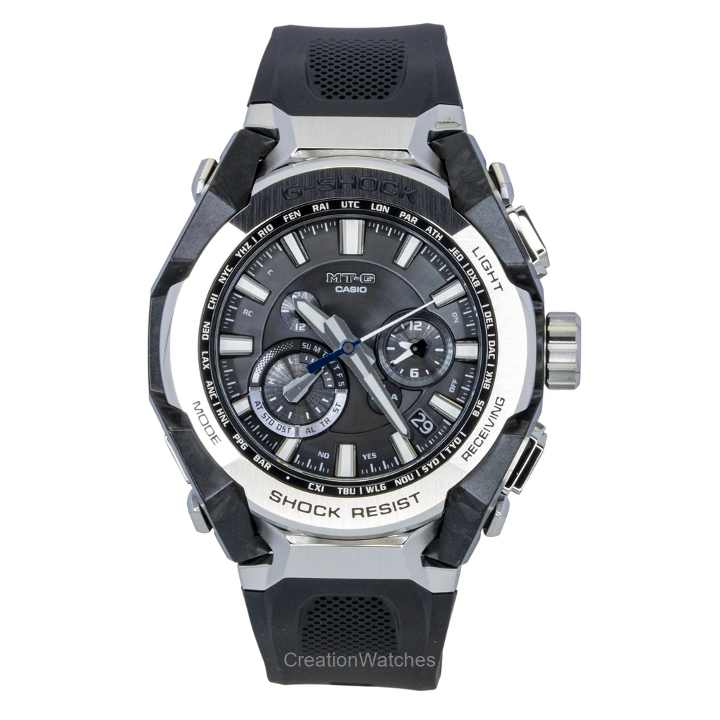 Casio G-SHOCK MT-G 樹脂ベルト スマホリンク アナログ 黒文字盤 ソーラー MTG-B4000-1A 200m防水 メンズ腕時計