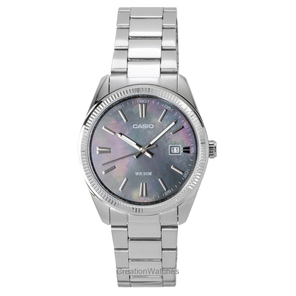 Casio Standard アナログ ステンレススチール Mother Of Pearl クォーツ MTP-1302DS-1AV メンズ腕時計