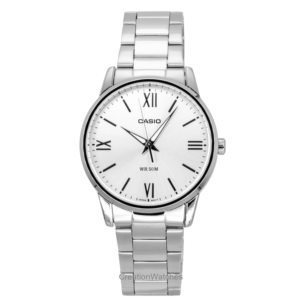 Casio アナログ ステンレススチール Silver Dial クォーツ MTP-1303DD-7AV メンズ腕時計