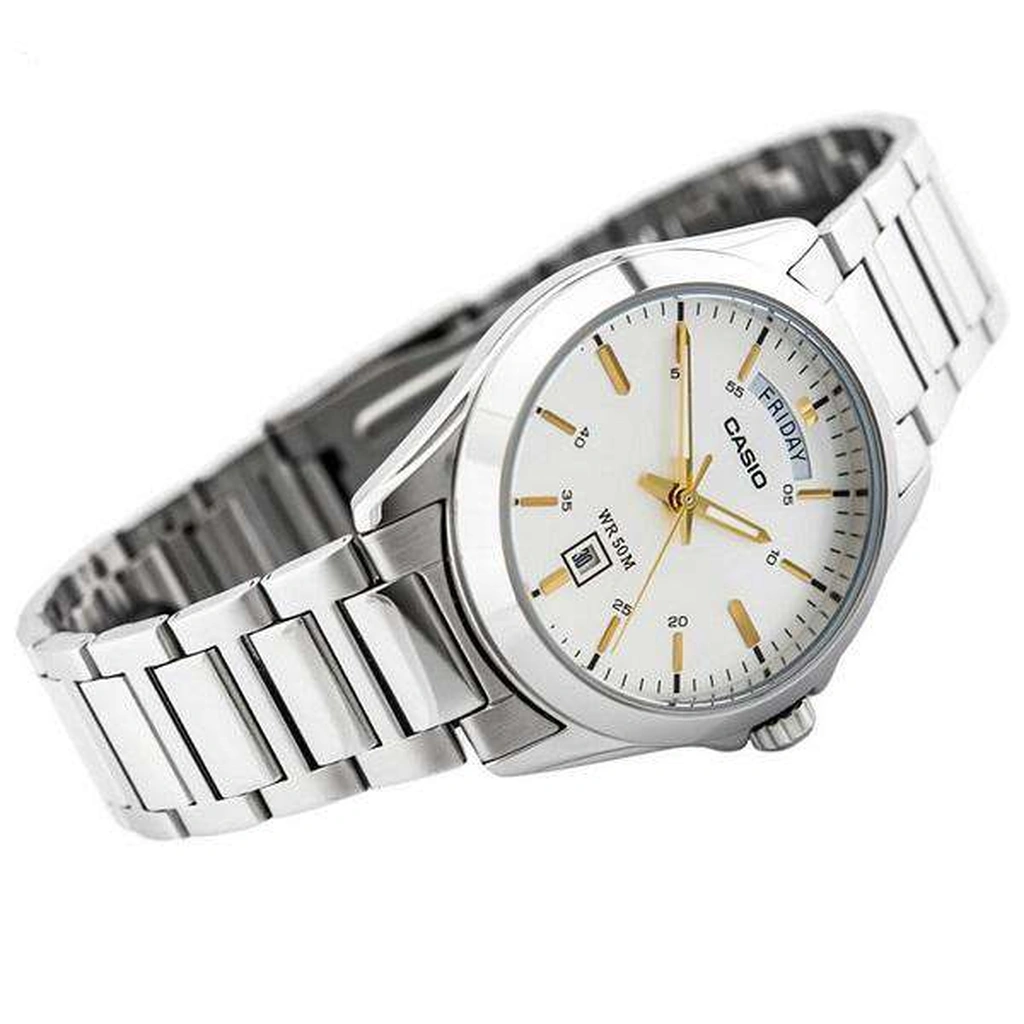 Casio Classic Analog Stainless Steel Silver Dial Quartz MTP-1370D-7A2 Mens Watch