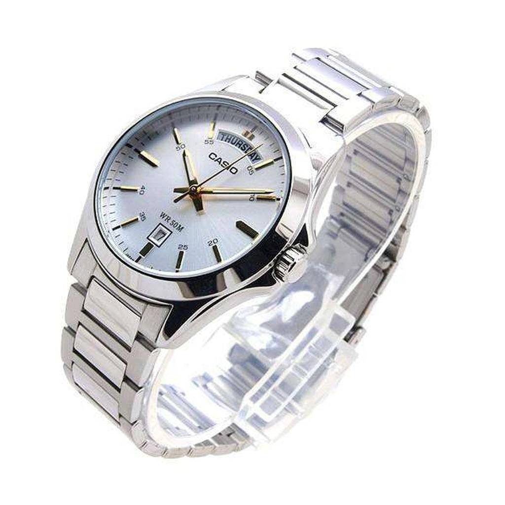 Casio Classic Analog Stainless Steel Silver Dial Quartz MTP-1370D-7A2 Mens Watch
