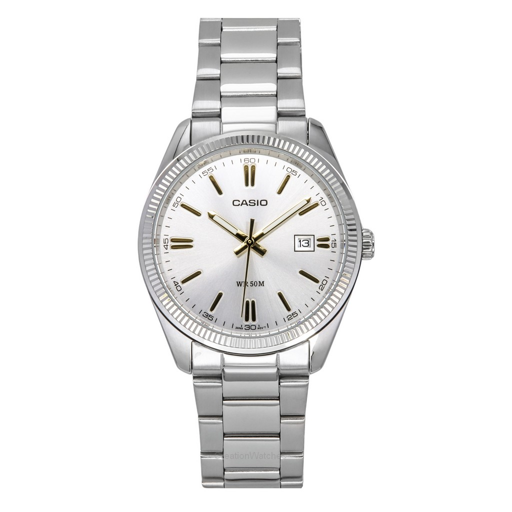 Casio Classic Analog Stainless Steel Silver Dial Quartz MTP-1370D-7A2 Mens Watch