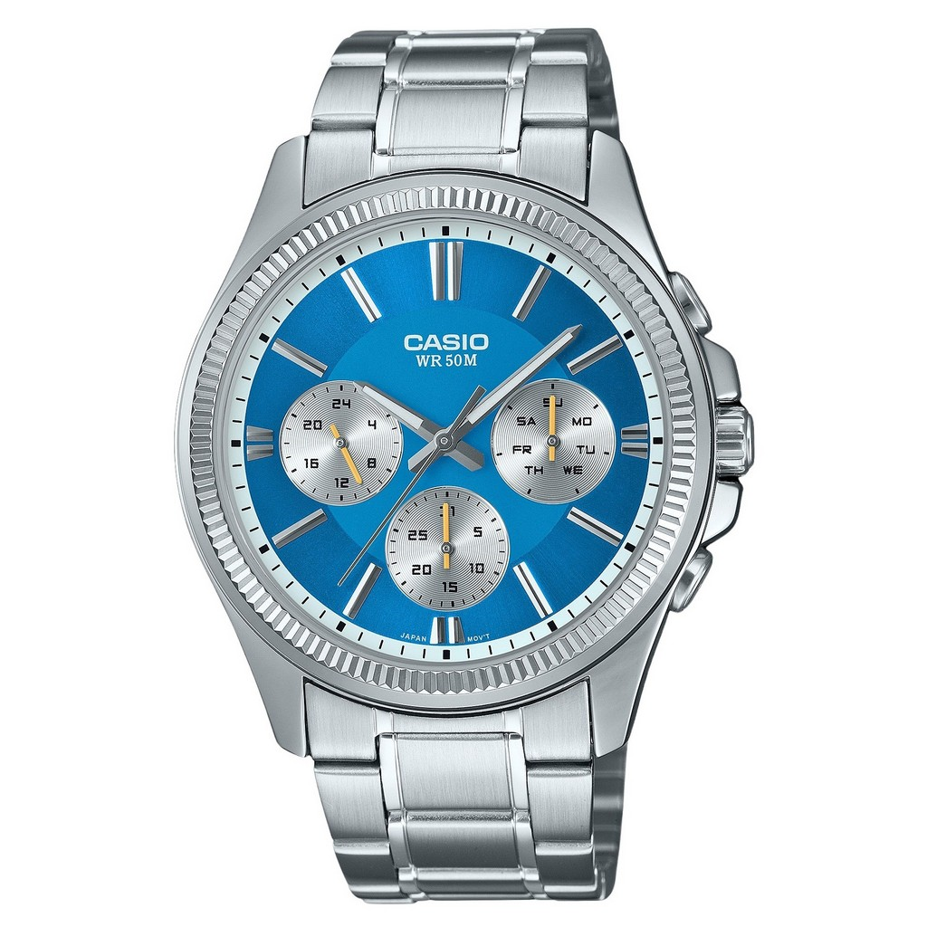 Casio Enticer Analog Ice Blue Dial MTP 1375D 2A2 Men s Watch