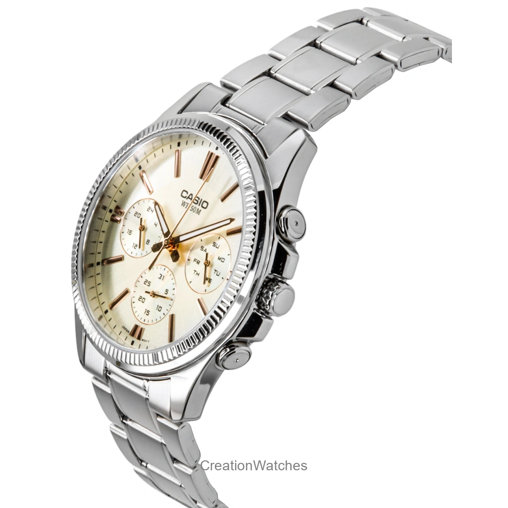 Reloj Casio Enticer Analógico Con Esfera Azul Para Hombre - MTP-1314D