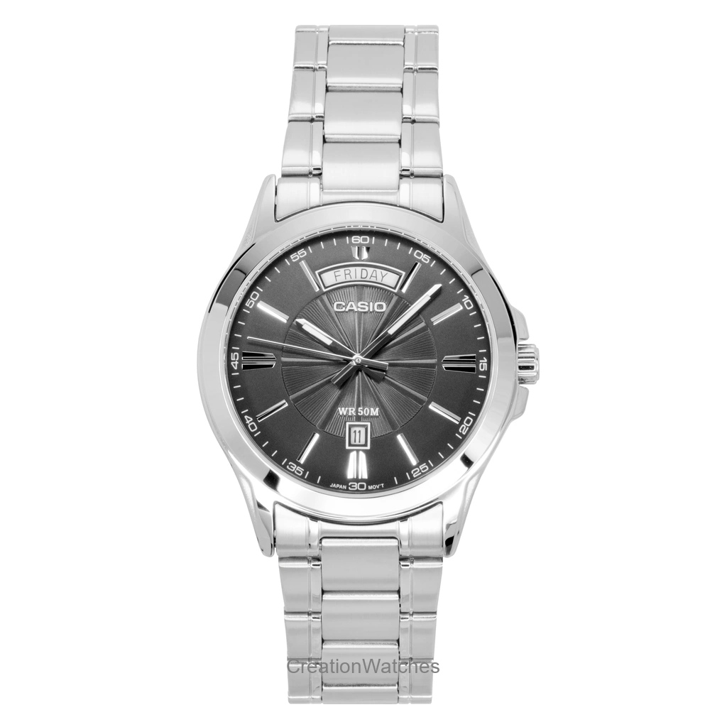 Casio Standard アナログ ステンレススチール Grey Dial クォーツ MTP-1381D-8AV メンズ腕時計