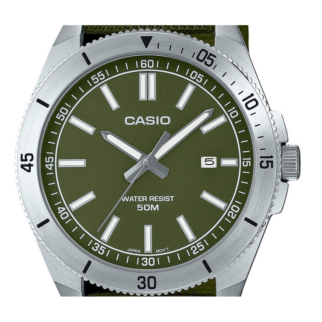 CASIO Collection グリーンカラー デイトアナログモデル - 時計