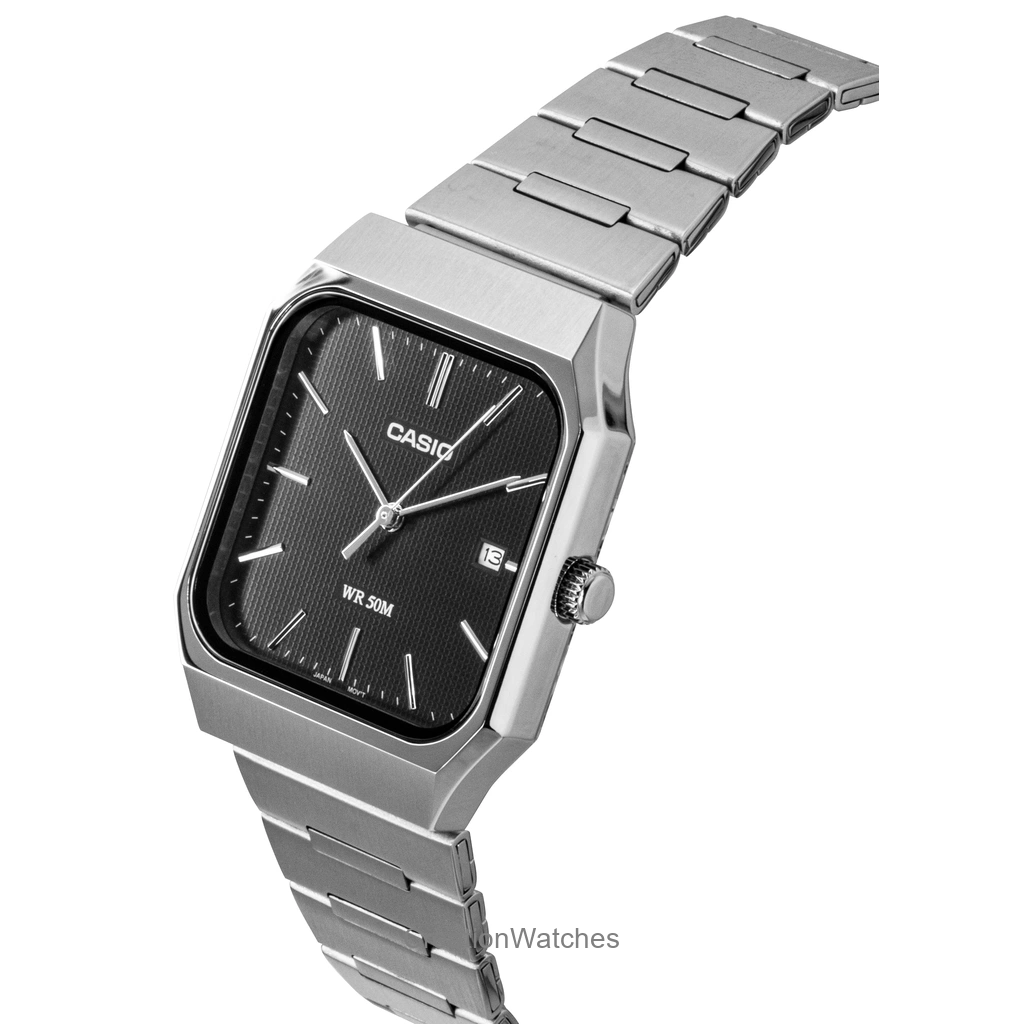 Casio Standard Analog Stainless Steel Black Dial Quartz MTP-B185D