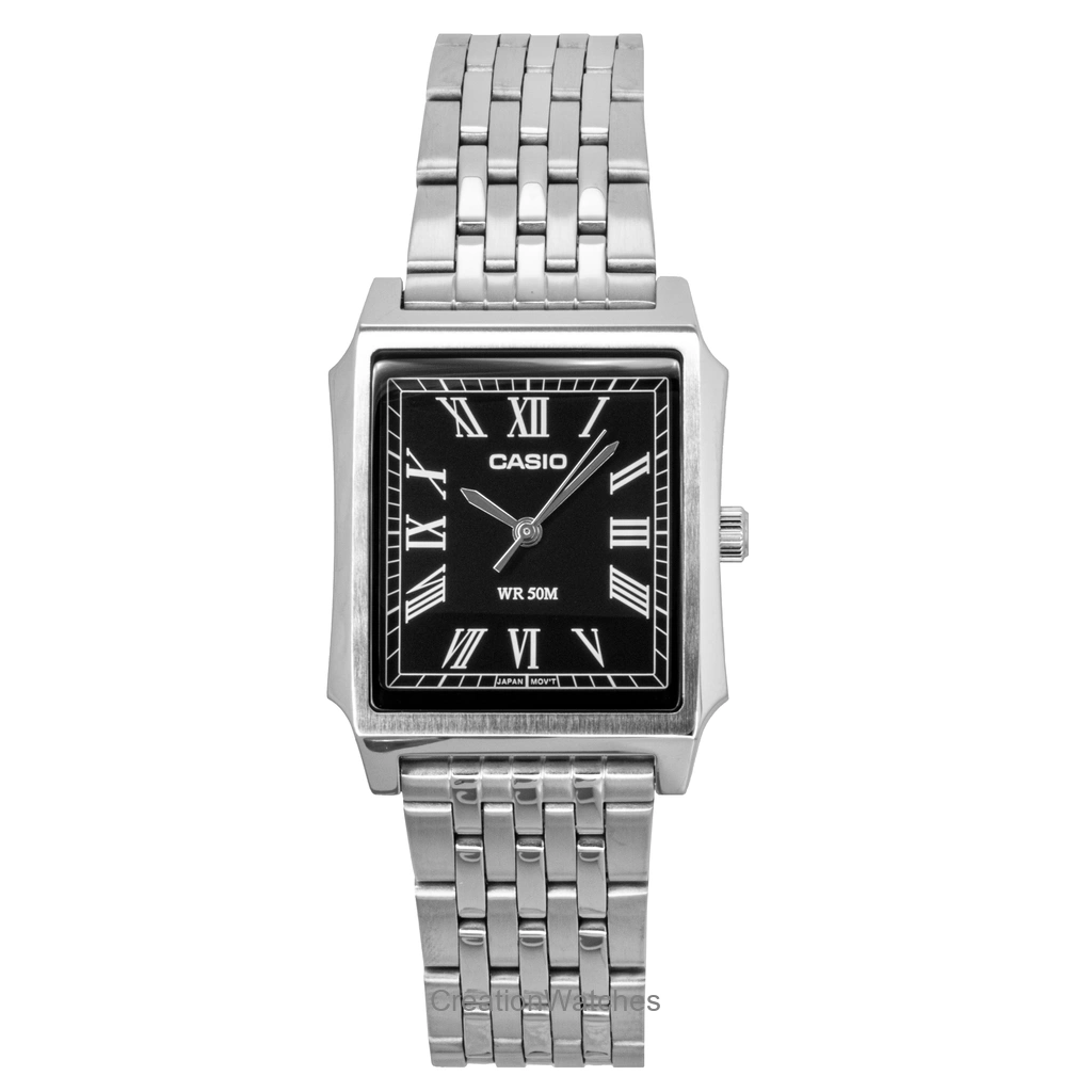 Casio Standard アナログ ステンレススチール 黒文字盤 クォーツ MTP-B190D-1BV メンズ腕時計